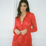 RED KIMMY LACE SHIRT