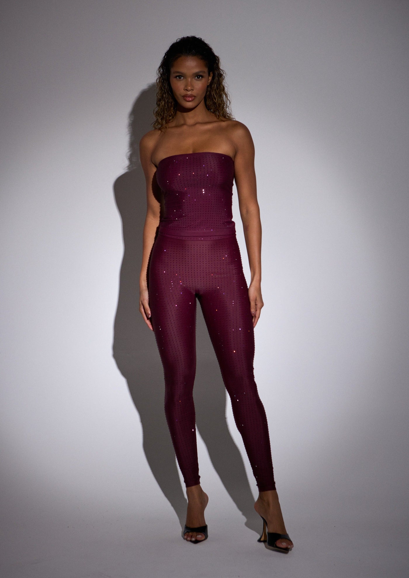 LONG PLUM NOLA DIAMANTE LEGGINGS